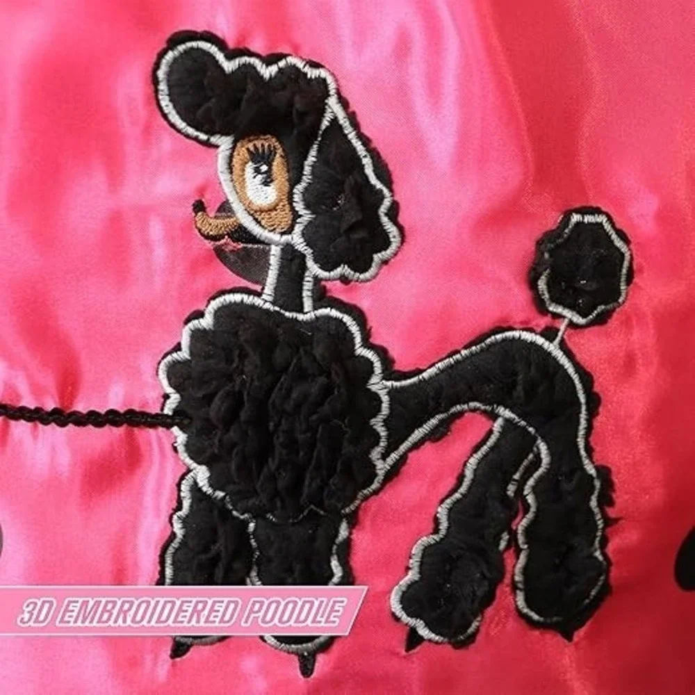 IKALI Kids Girls 50s Sock Hop Costume, Fancy Dress Poodle Skirt Outfit 7-8 Year